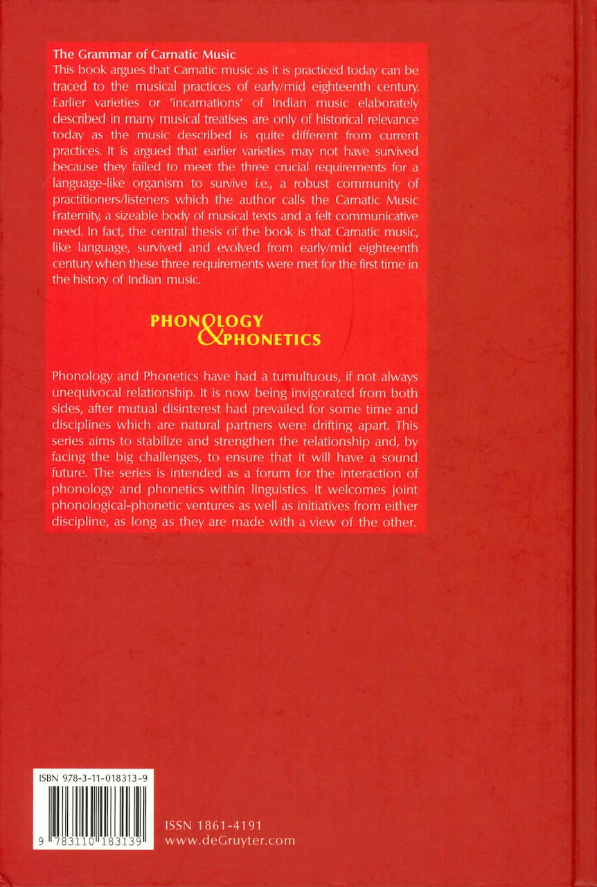 Grammar of Carnatic Music (+CD) (Walter de Gruyter)