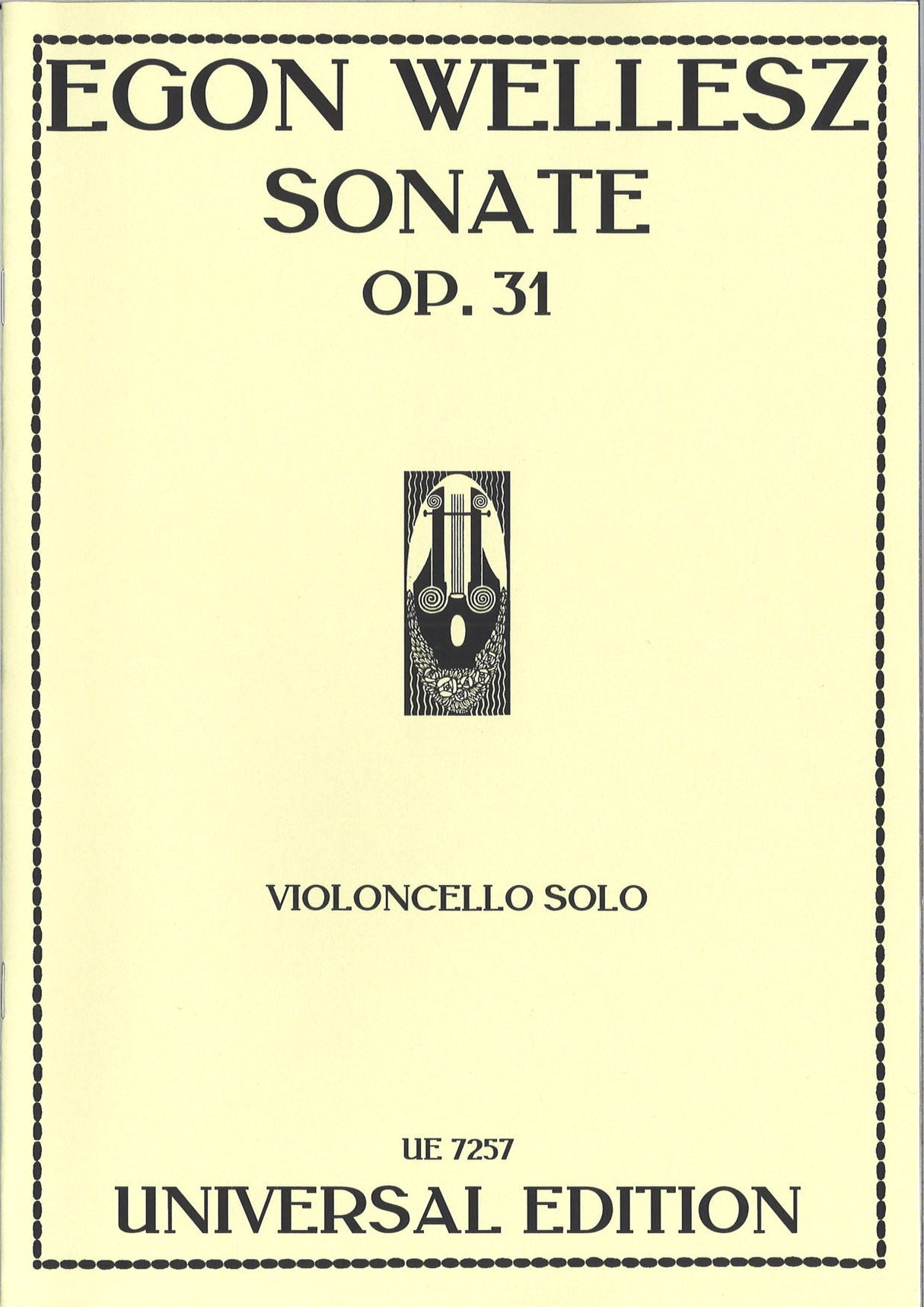 Wellesz, Sonate op. 31 (Vc Solo) (Universal)
