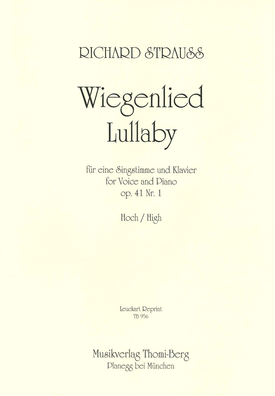 Strauss,R., Wiegenlied op. 41/1 (High) (Leuckart/Thomi-Berg)
