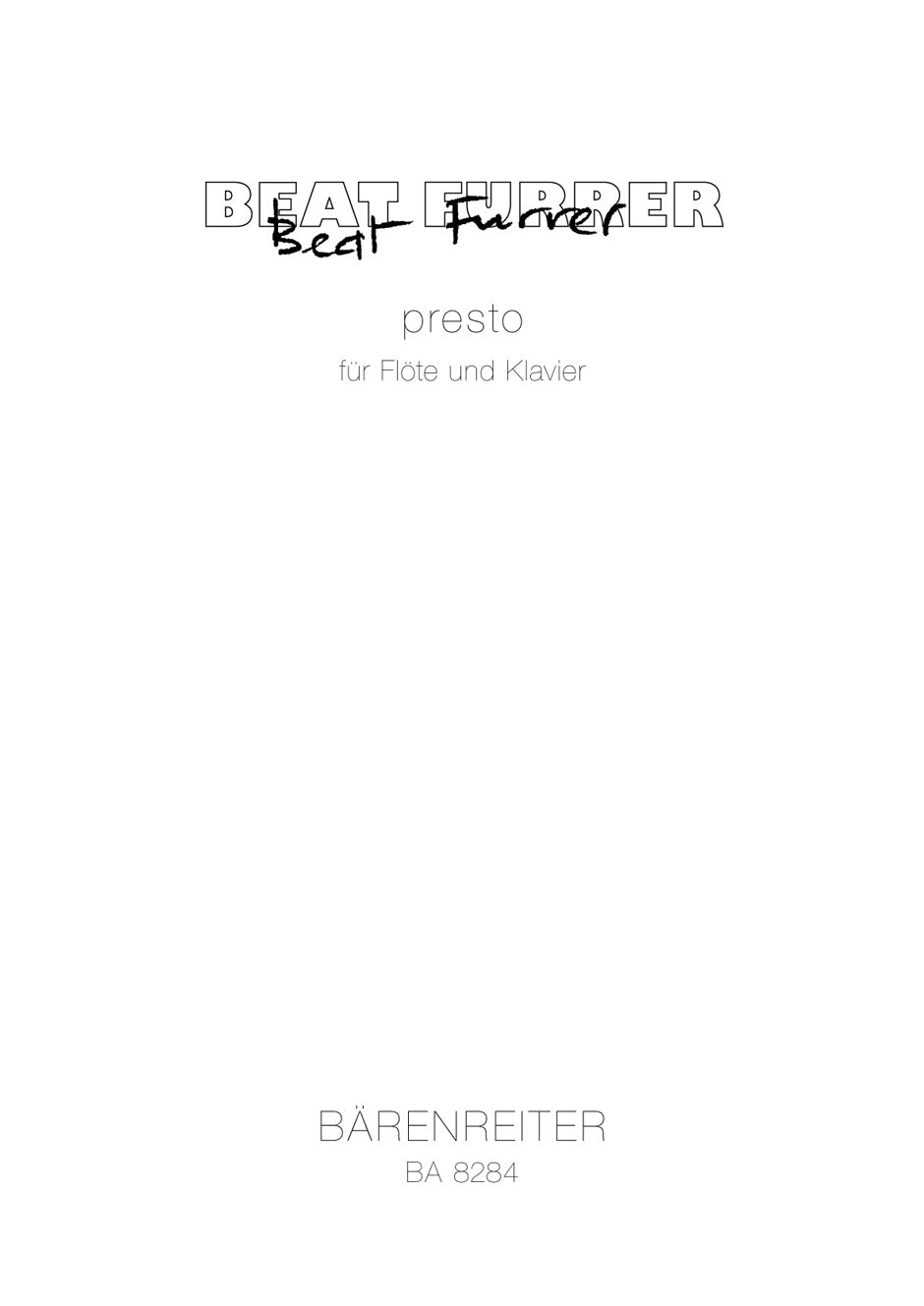 Furrer, Presto (1977) (Barenreiter)