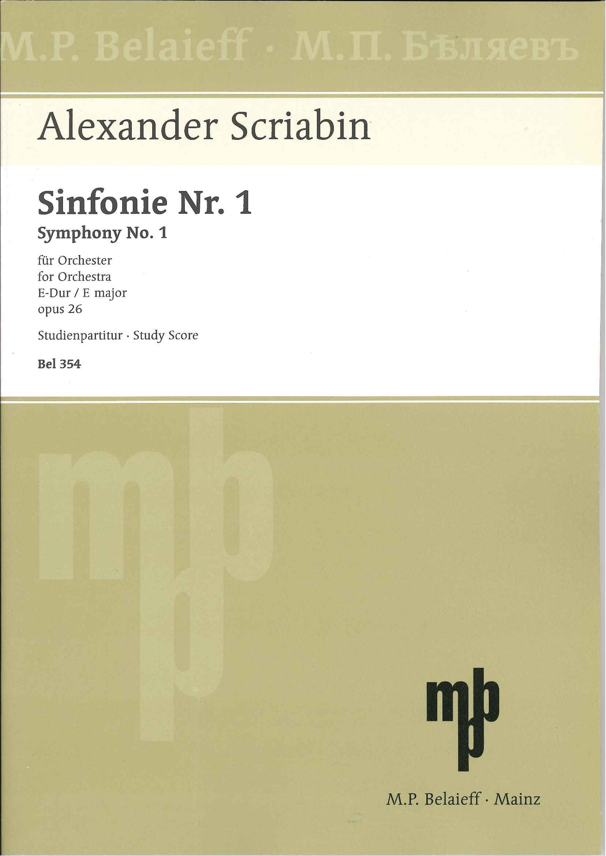Scriabin, Symphony No. 1 in E op. 26 (Belaieff)