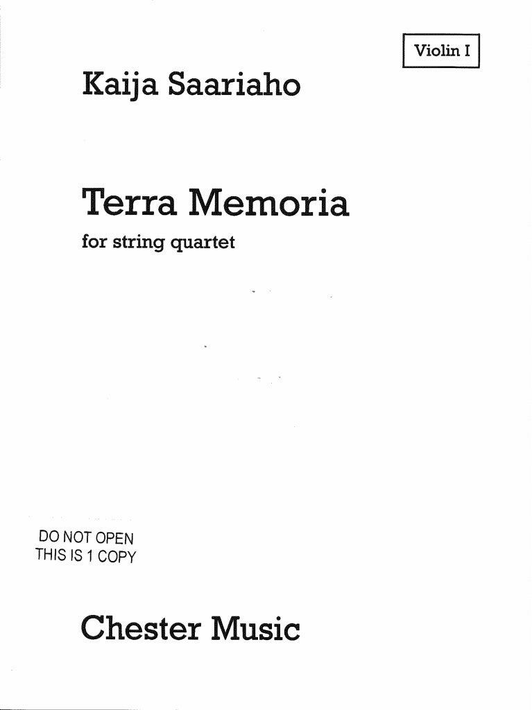 Saariaho, Terra Memoria (Str.Qrt) Parts (Chester)
