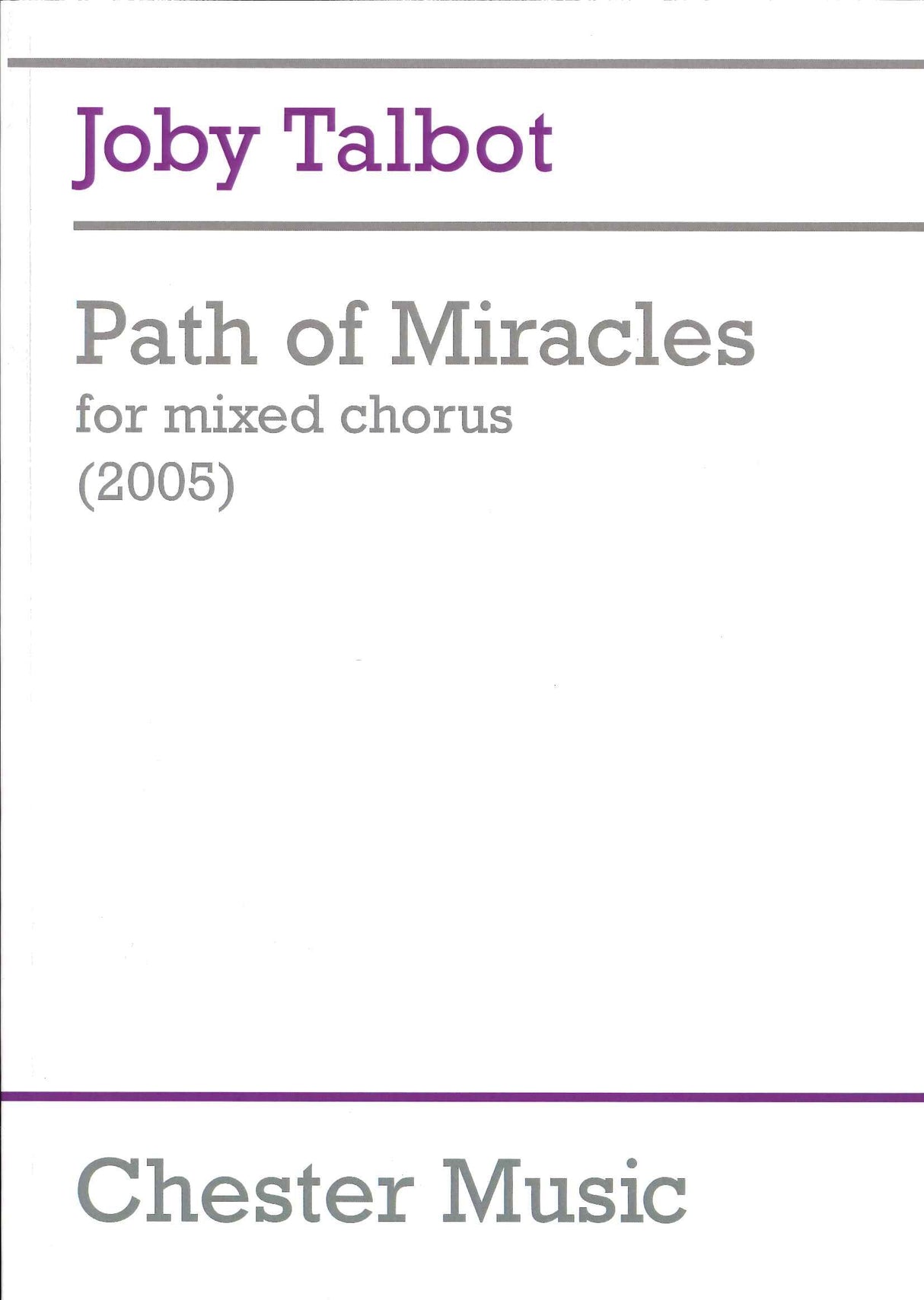 Talbot, Path of Miracles (SATB,Perc) (Chester)
