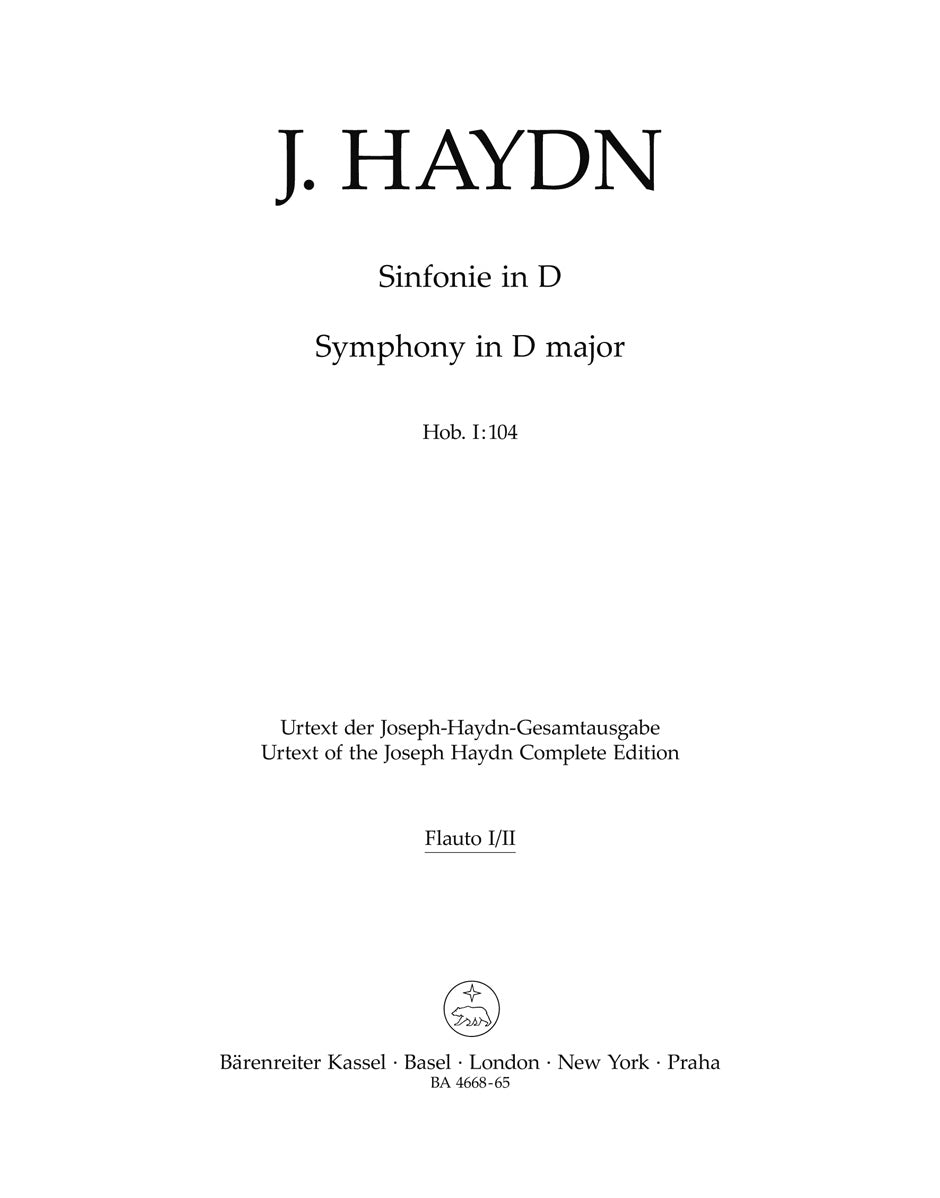 Haydn, Symphony No. 104 Wind Set (Barenreiter)