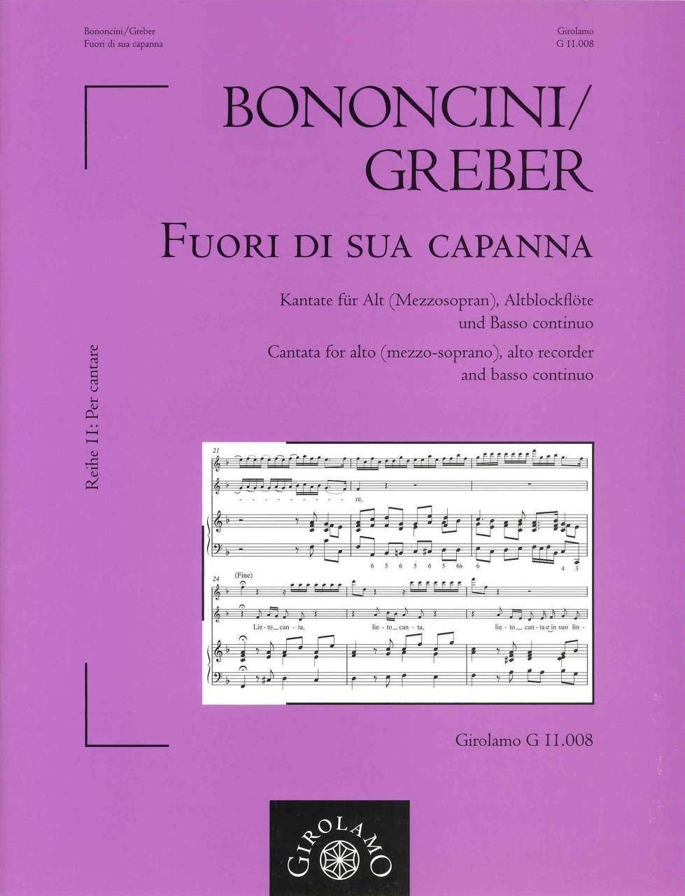 Bonincini, Fuori di sua capanna (Girolamo Musikverlag)