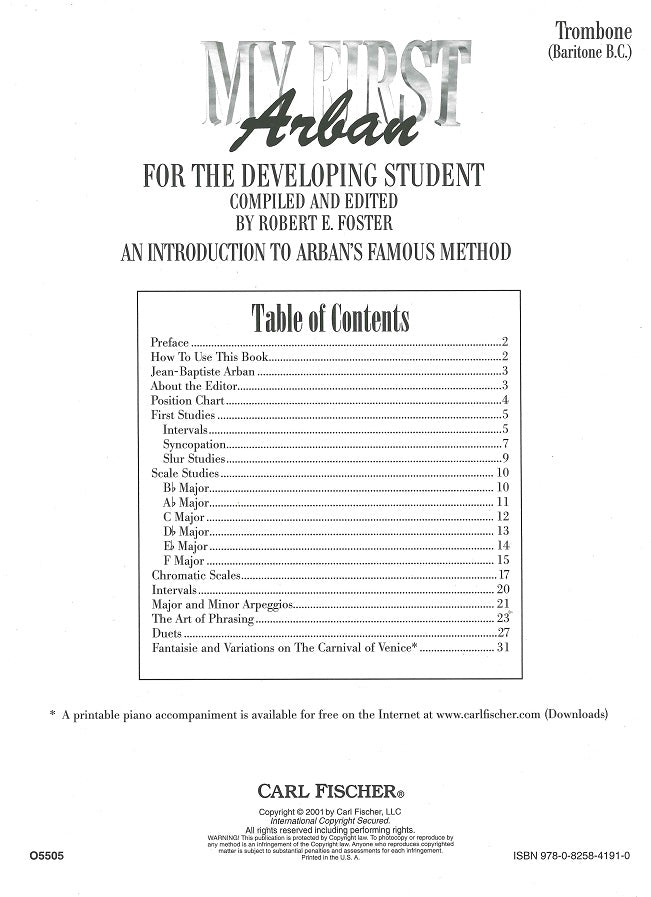 Arban, My First Arban for Trombone/Euph (Carl Fischer)