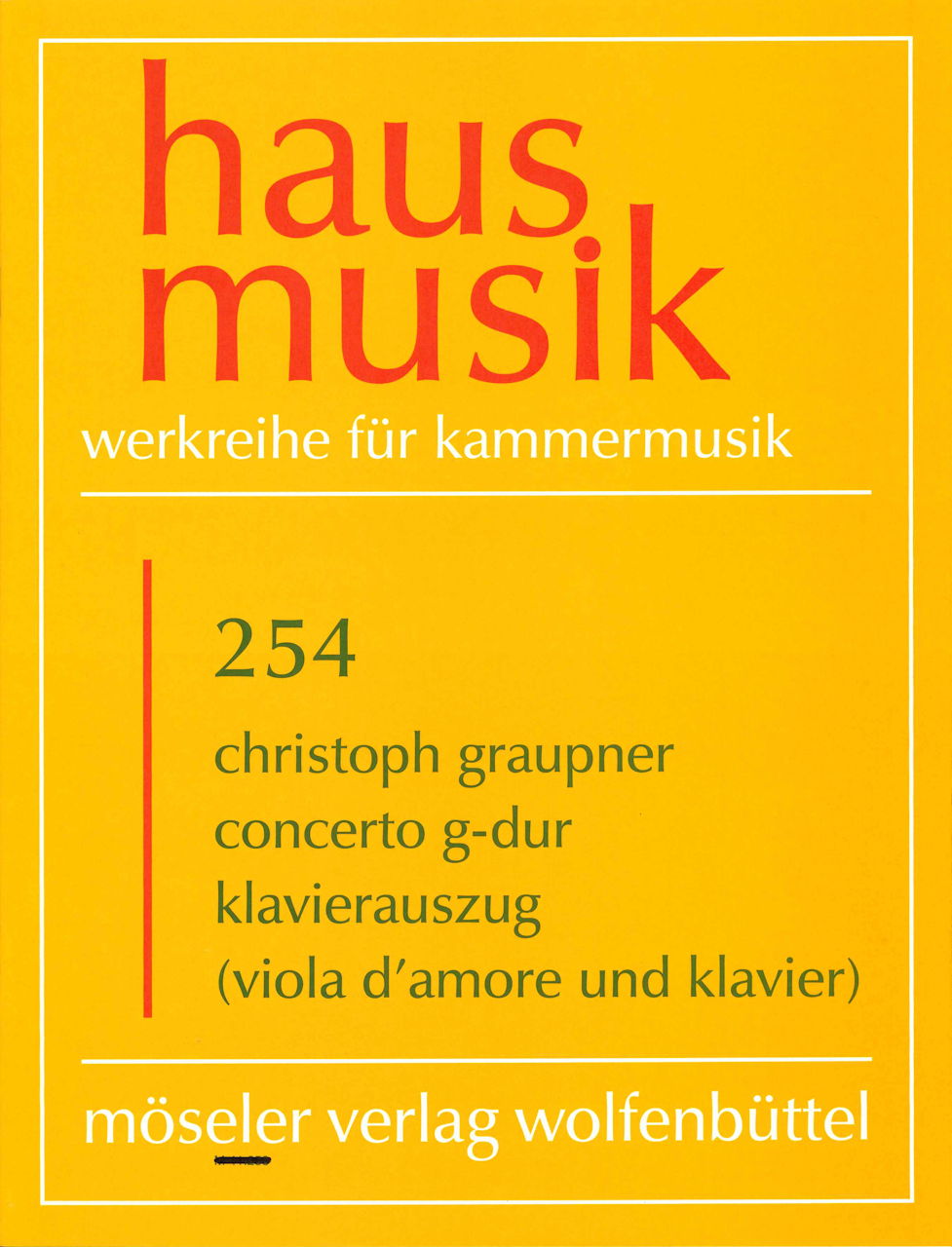 Graupner, Concerto G-dur fur Va d'amore (Moseler)