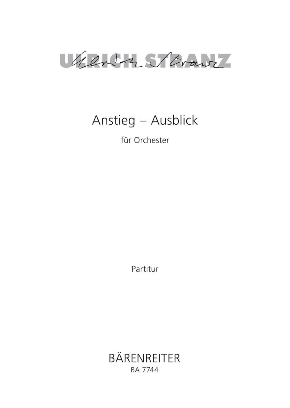 Stranz, Anstieg - Ausblick (2002) (Barenreiter)