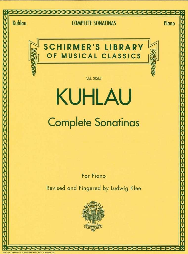 Kuhlau, Sonatinas, Complete (Klee) (G.Schirmer)