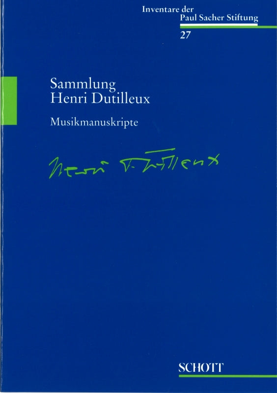 Sammlung Henri Dutilleux: Musikmanuskrip (Schott)