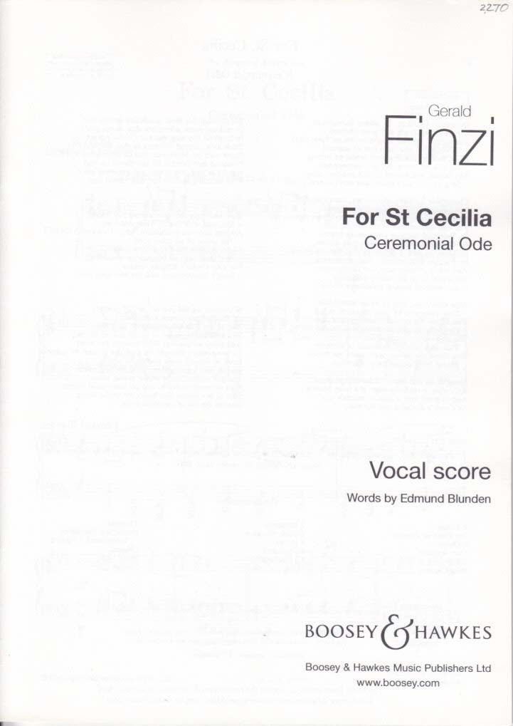 Finzi, For St. Cecilia op. 30 (Boosey)