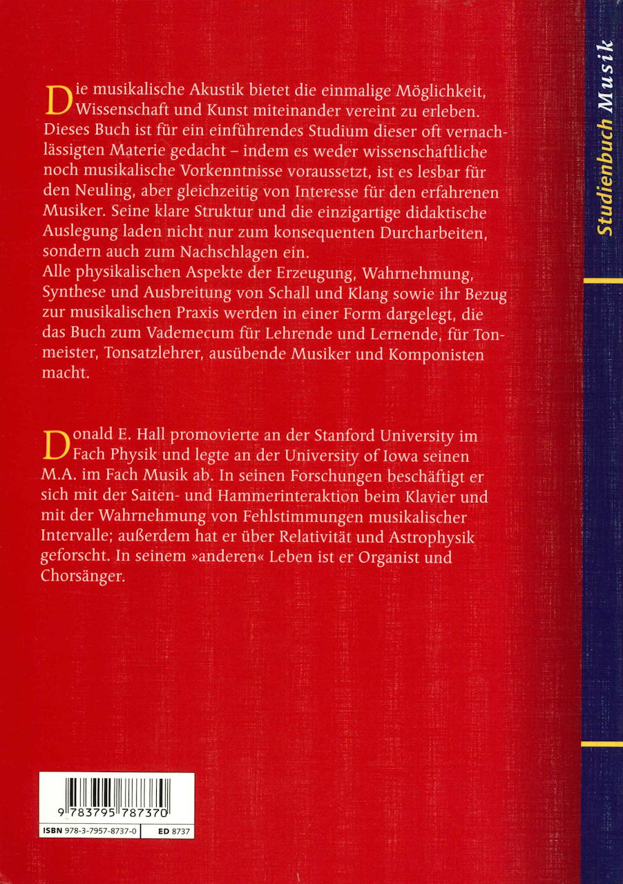 Hall, Musikalischen Akustik (paper) (Schott)