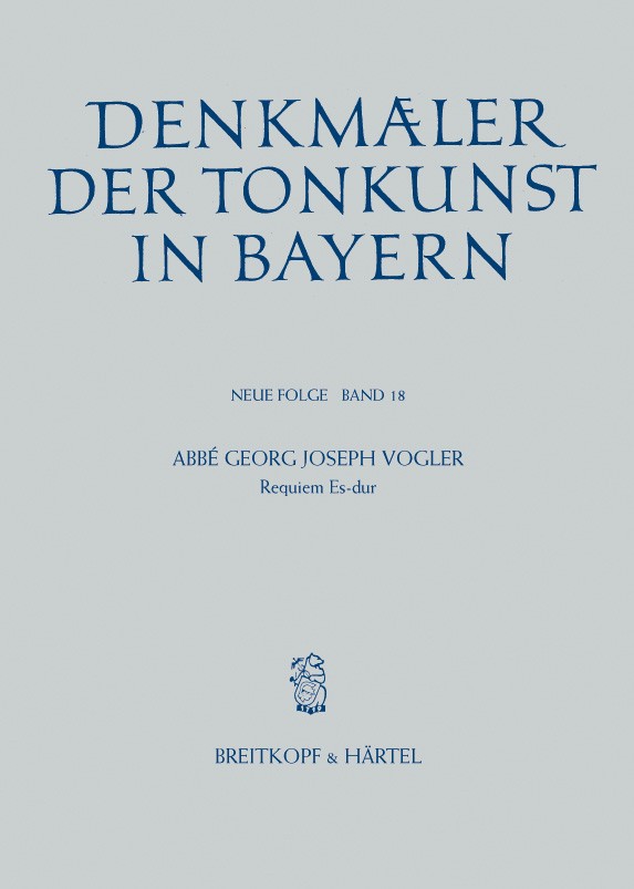 DTB Neue Folge 18: Vogler, Requiem in Es (Breitkopf)
