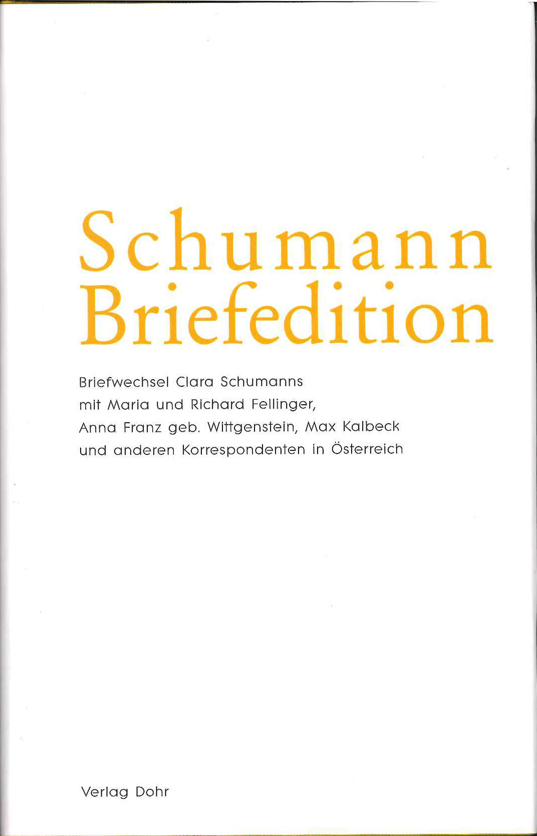 Schumann Briefedition II/4 (Dohr)