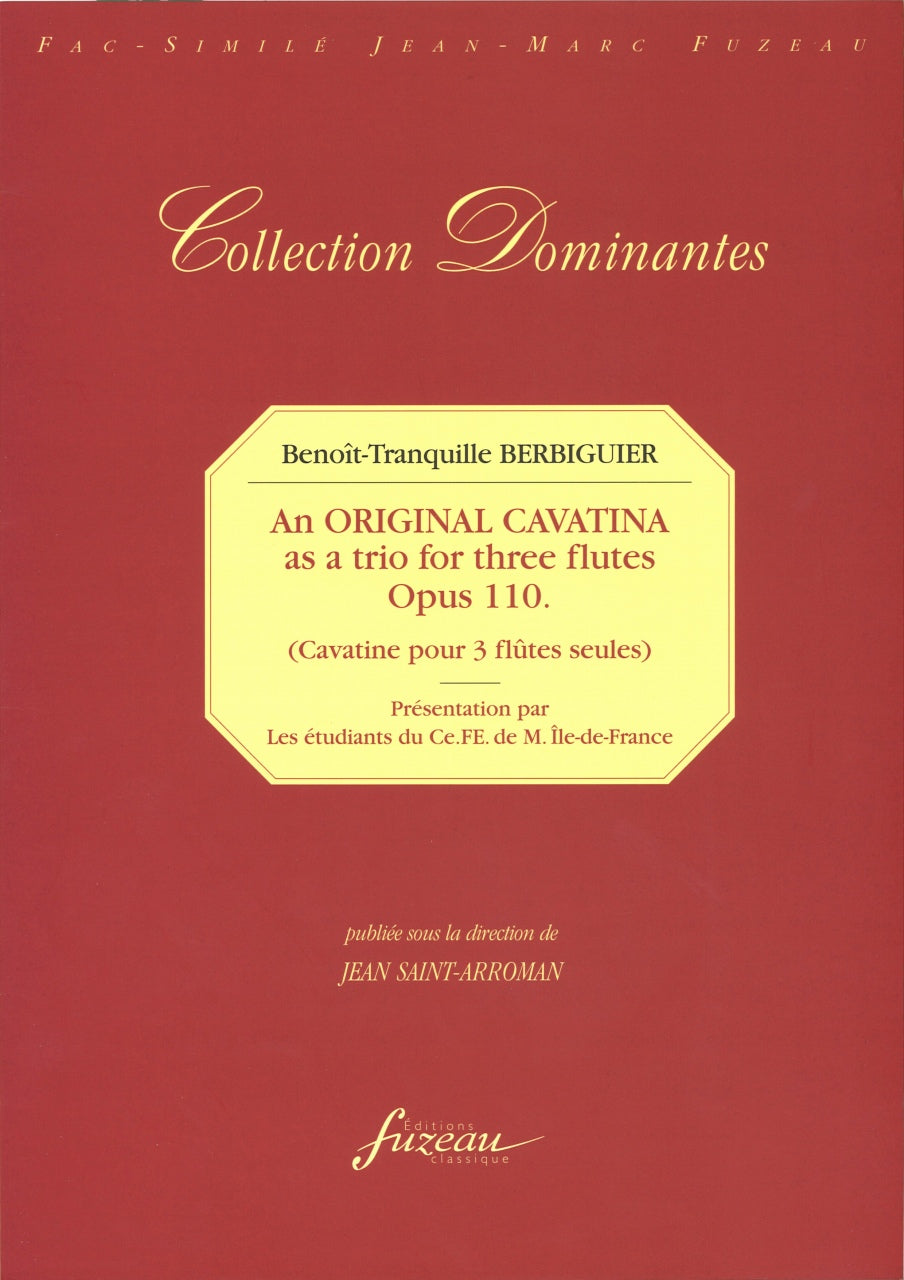 Berbiguier, Original Cavatina (3Fl) (Fuzeau)