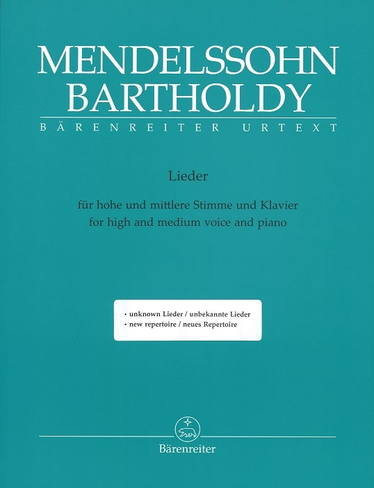 Mendelssohn, Lieder (High/Med,Pf) (Barenreiter)