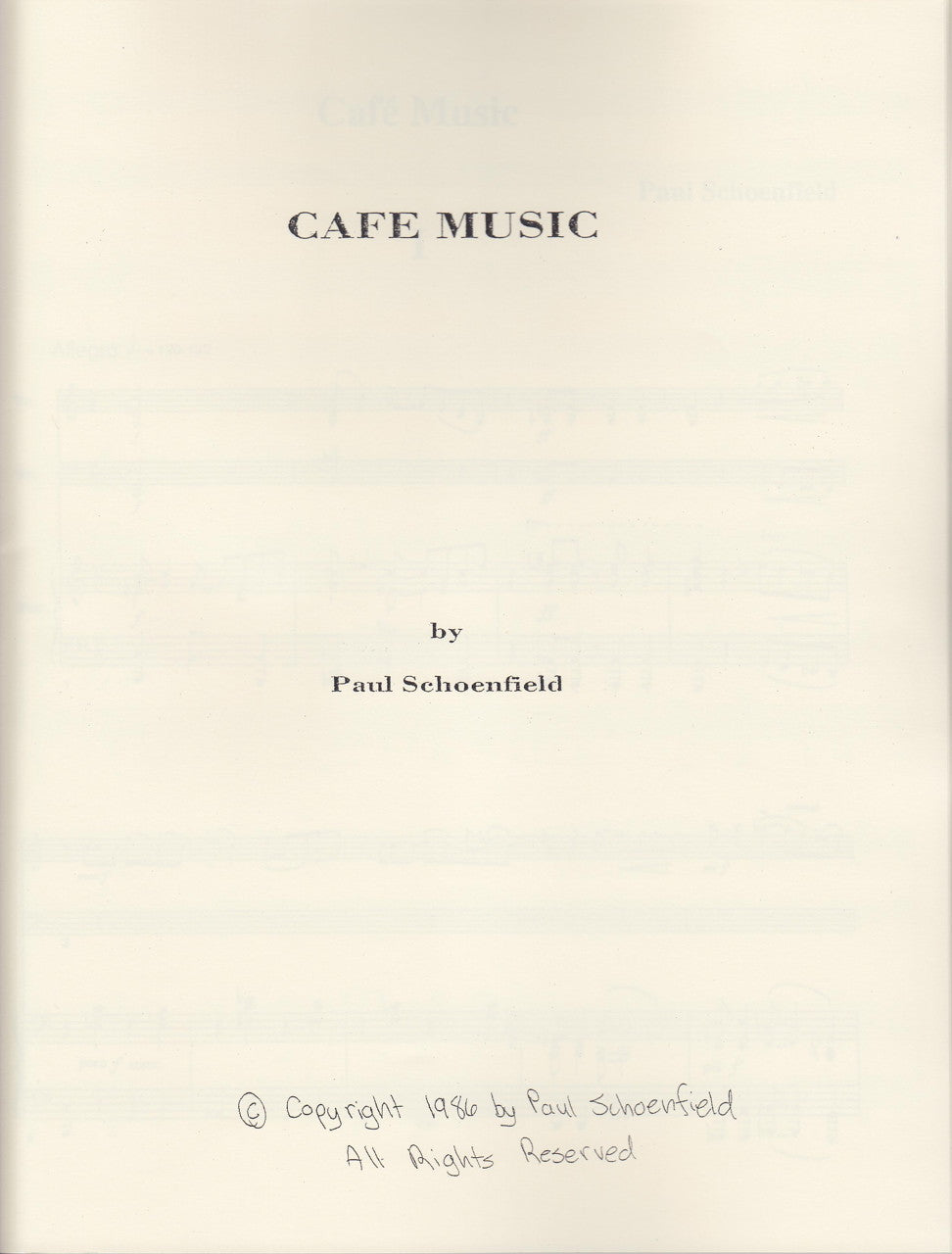 Schoenfeld, Cafe Music (Vn,Vc,Pf) (Migdal Pub.)