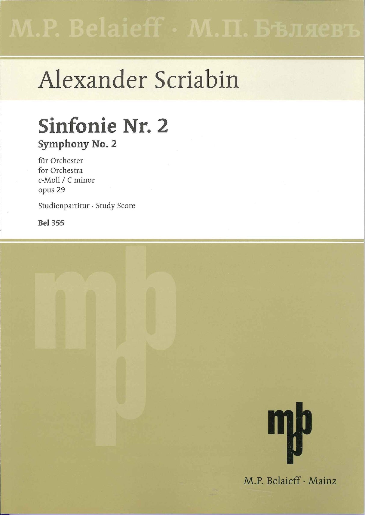 Scriabin, Symphony No. 2 in c op. 29 (Belaieff)