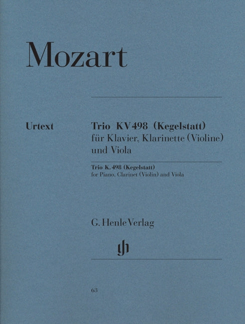 Mozart, Trio KV 498 in Eb (Cl/Vn,Va,Pf) (Henle)