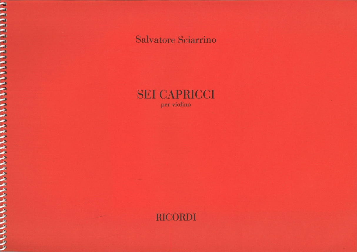 Sciarrino, 6 Capricci per violino (Ricordi)