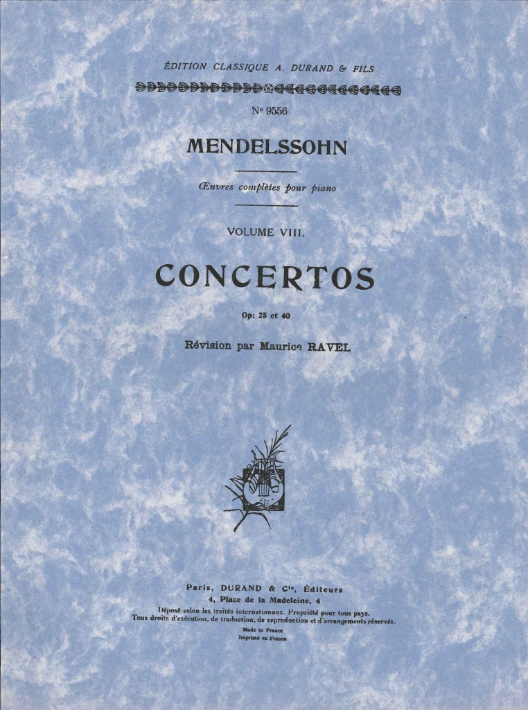 Mendelssohn, Concertos op. 20, 40 (Solo) (Durand)