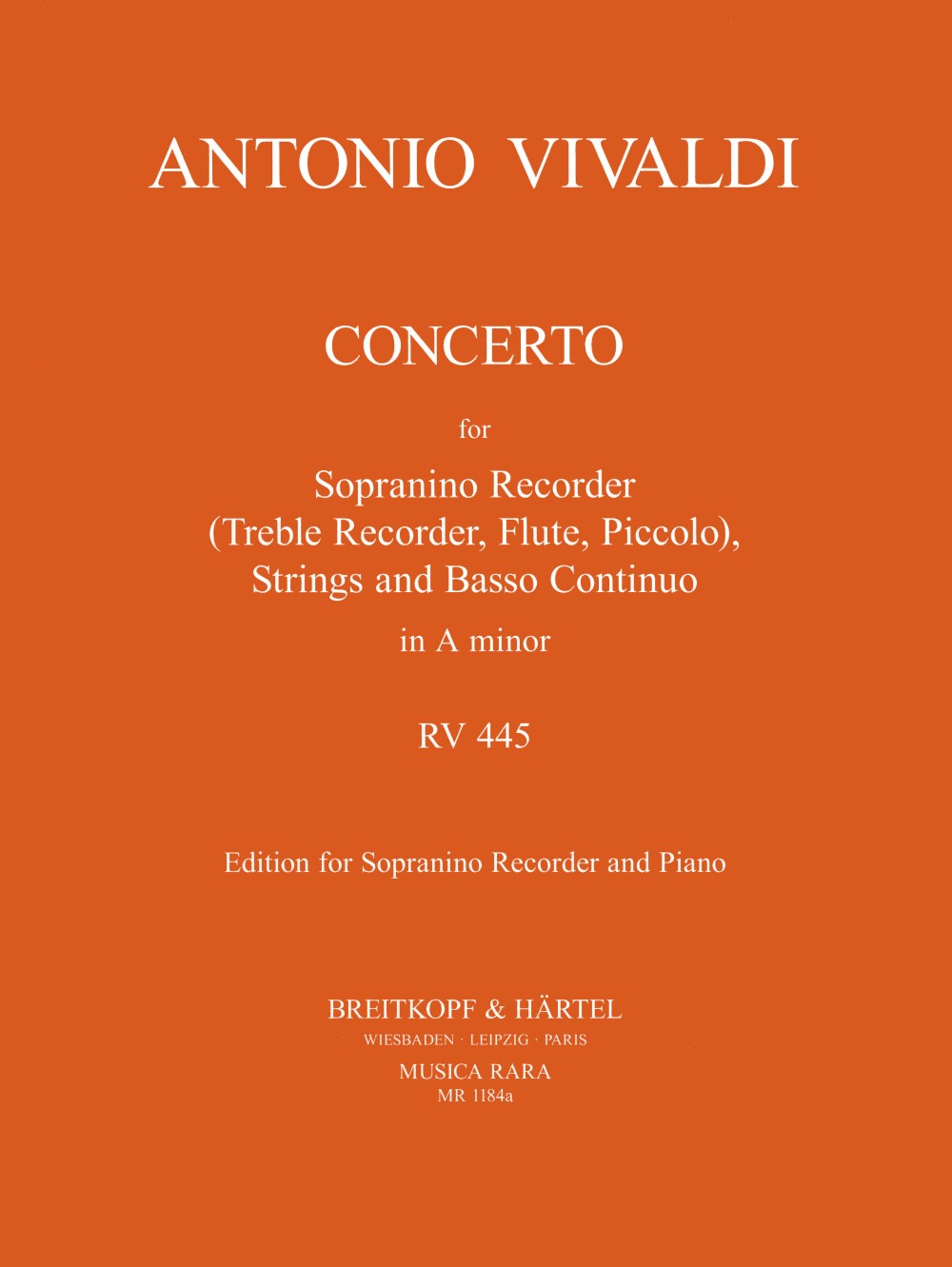 Vivaldi, Concerto in a, RV 445 (Musica Rara)