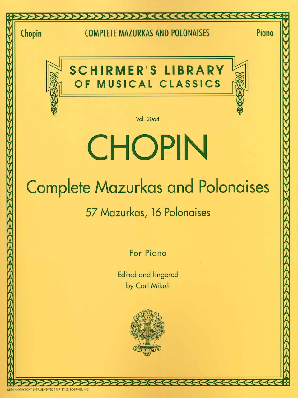 Chopin, Mazurkas; Polonaises (Mikuli) (G.Schirmer)