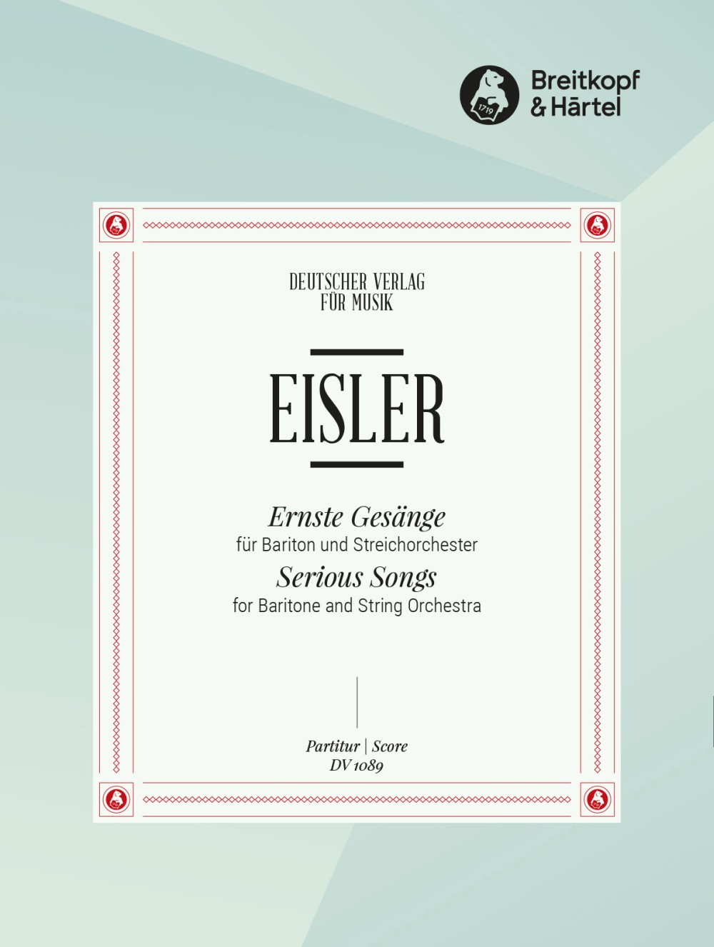 Eisler, Ernst Gesange (1961/62)(Bar,Str) (Deutscher Verlag fur Musik)