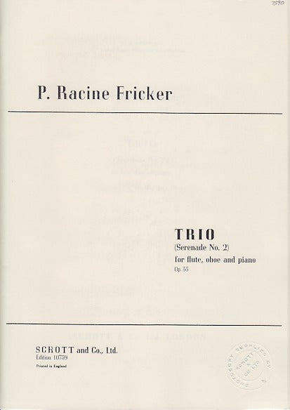 Fricker, Trio (Serenade No. 2) op. 35 (Schott)