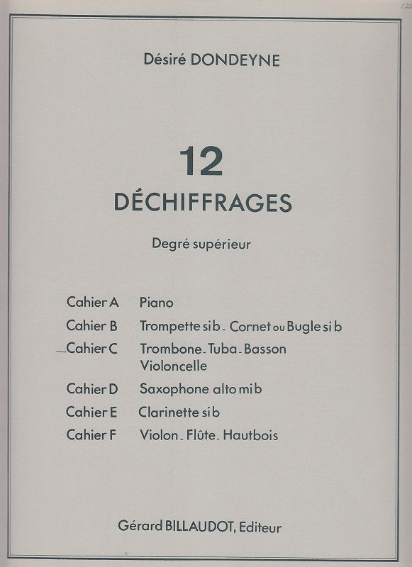 Dondeyne, 12 Dechiffrages, C (Billaudot)