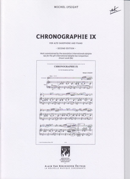 Lysight, Chronographie IX (ASax,Pf) (Alain van Kerckhoven/Fibonacci)