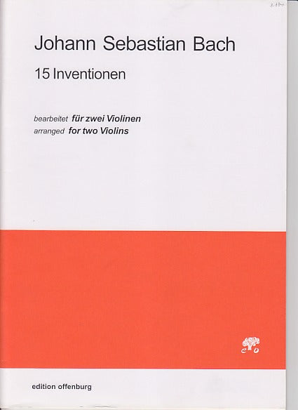 Bach, 15 Inventionen (2Vn) (Offenburg, Edition)