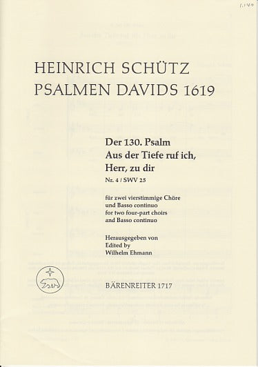 Schutz, Psalm 'Aus der Tiefe' SWV 25 (Barenreiter)
