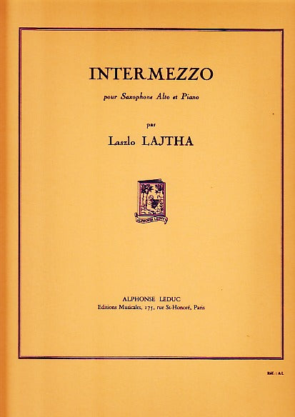 Lajtha, Intermezzo (ASax,Pf) (Leduc)