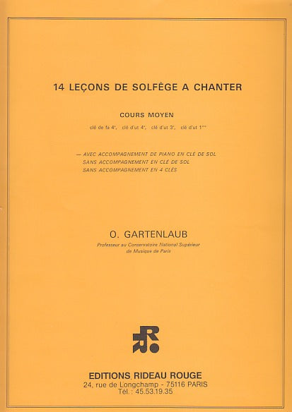 Gartenlaub, 14 Lecons de solfege accomp. (Rideau Rouge)