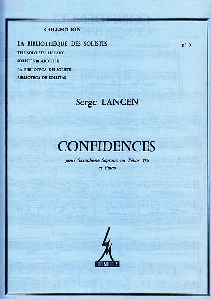 Lancen, Confidences (S/TSax,Pf) (Lido Melodies/Leduc)