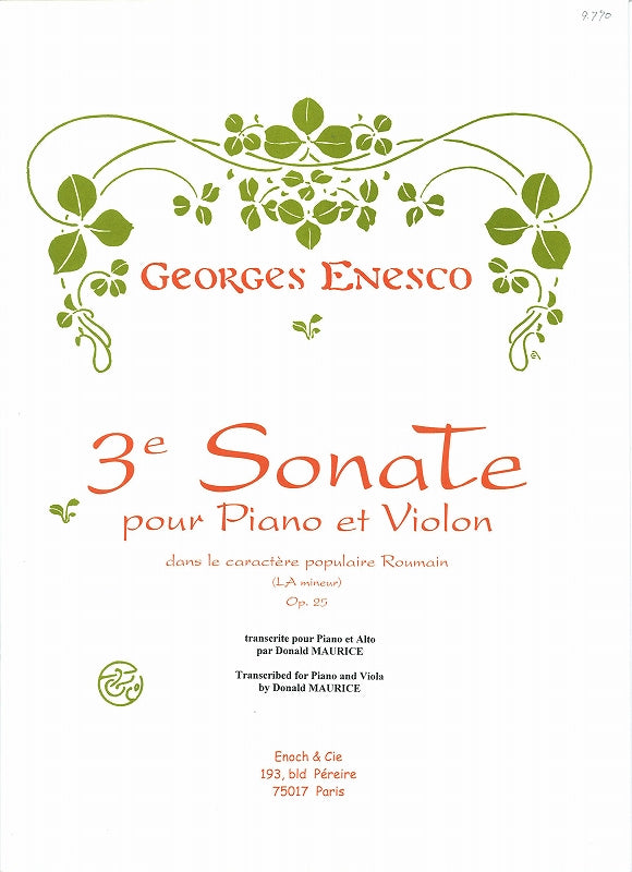 Enescu, Sonata op. 25 in a (Enoch)