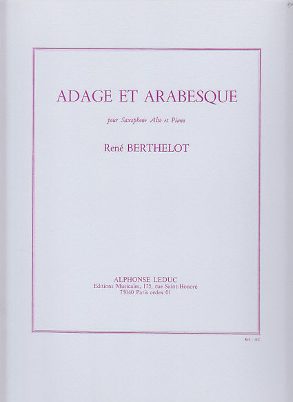 Berthelot, Adage et Arabesque (ASax,Pf) (Leduc)