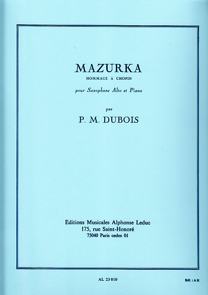 Dubois, Mazurka (ASax,Pf) (Leduc)