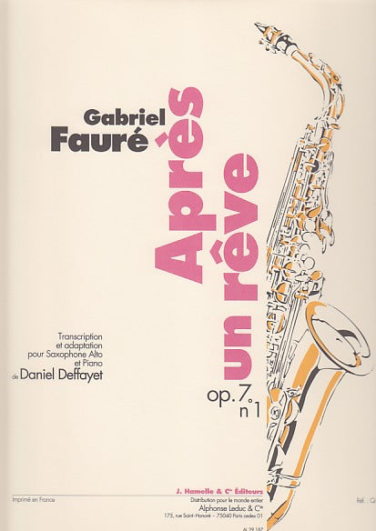 Faure, Apres un reve, op. 7/1 (Leduc)