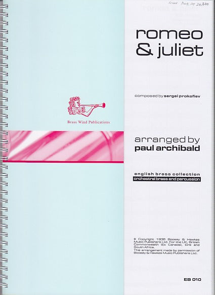 Prokofiev, Romeo & Juliet (Brass Wind Publications)