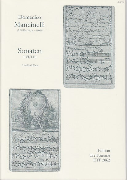 Mancinelli, Sonaten 1-3, op. 3 (AA Rec) (Tre Fontane)