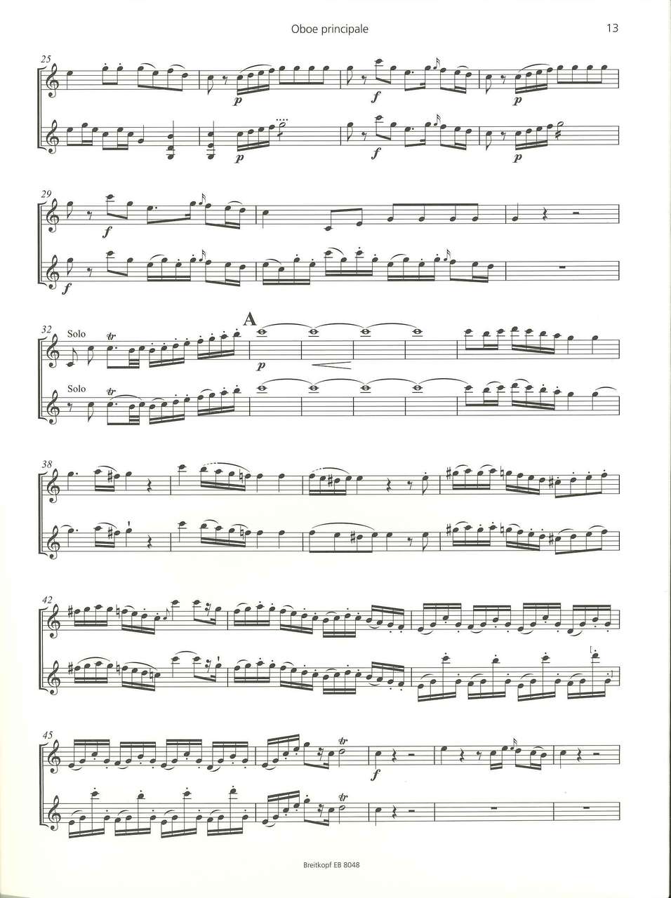 Mozart, Concerto KV 314(285d) in C (Breitkopf)
