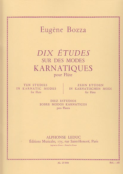 Bozza, 10 Etudes sur des modes karnatiqu (Leduc)