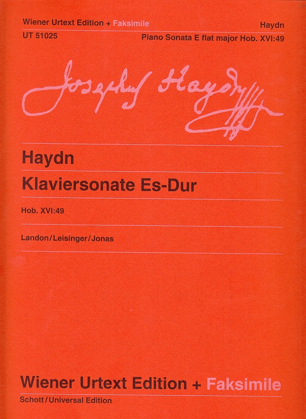Haydn, Sonata Hob. 16/49 in Eb (+Facs) (Wiener Urtext Edition)