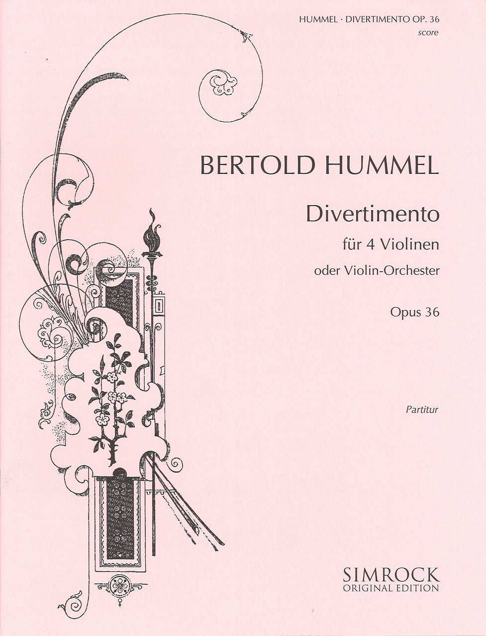 Hummel,B., Divertimento(4Vn) Score (Simrock)