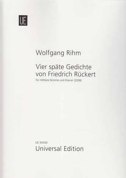 Rihm, 4 Spate Gedichte von Ruckert (Universal)
