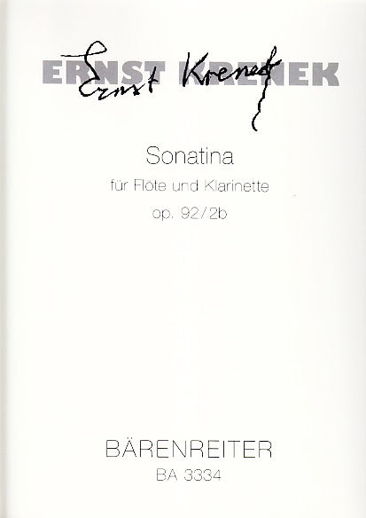 Krenek, Sonatina op. 92/2b (Fl,Cl) (Barenreiter)