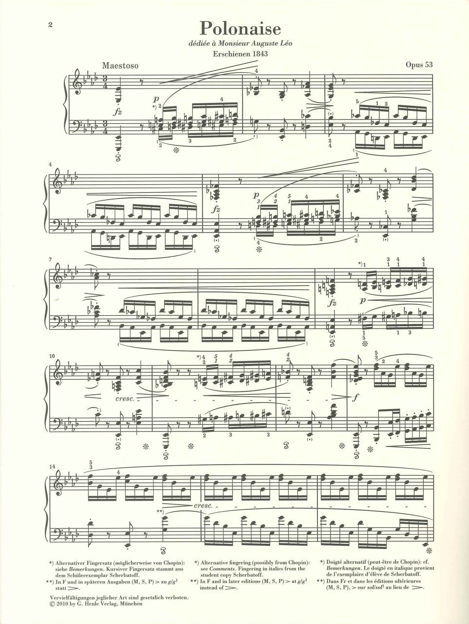 Chopin, Polonaise op. 53 'Heroique' (Henle)