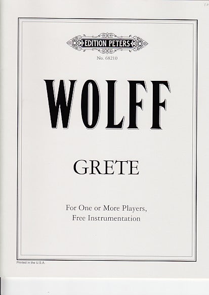 Wolff, Grete (Instrumentation ad lib.) (Peters)